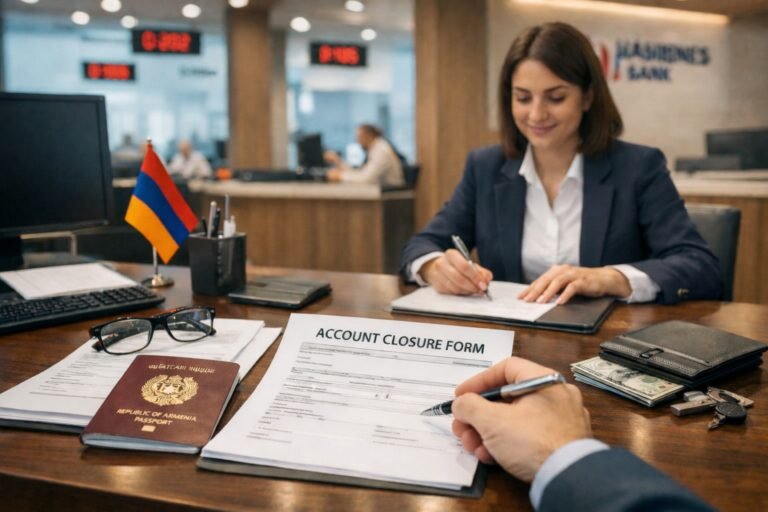 закрыть счёт в банке Армении